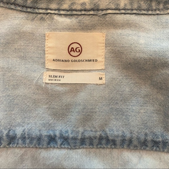 AG adriano goldschmied light denim button up shirt - Picture 5 of 8